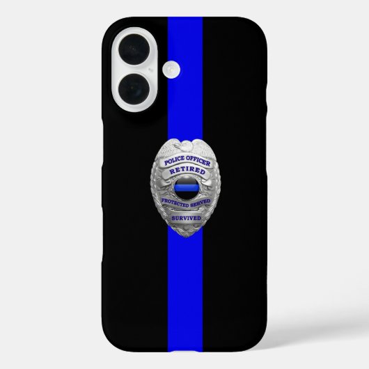 Remüde Police Abzeichen Thin Blue Line Case-Mate i iPhone Hülle (Rückseite)