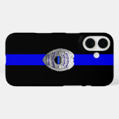 Remüde Police Abzeichen Thin Blue Line Case-Mate i iPhone Hülle (Rückseite (Horizontal))