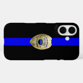 Remüde Police Abzeichen Thin Blue Line Case-Mate i iPhone Hülle (Rückseite (Horizontal))