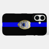 Remüde Police Abzeichen Thin Blue Line Case-Mate i iPhone Hülle (Rückseite (Horizontal))