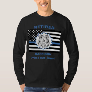 Remüde Polizei dünne blaue Linie über und hinau T-Shirt