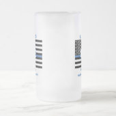 Remüde Polizei dünne blaue Linie über und hinaus l Mattglas Bierglas (Mittel)