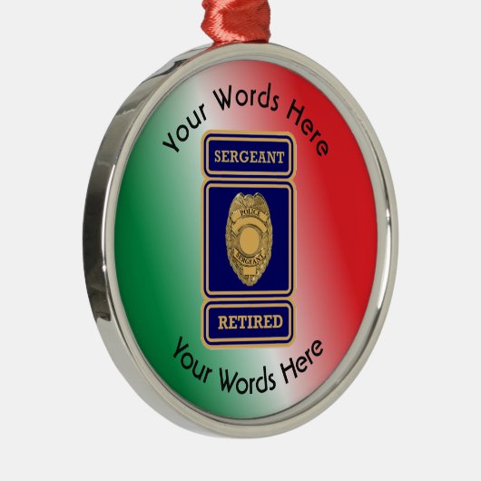 Remüde Polizeibeamte Custom Shield Silbernes Ornament (Rechts)