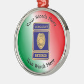 Remüde Polizeibeamte Custom Shield Silbernes Ornament (Links)