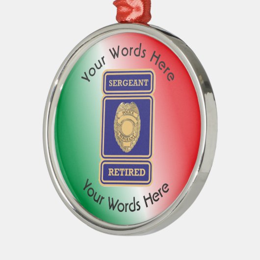 Remüde Polizeibeamte Custom Shield Silbernes Ornament (Links)