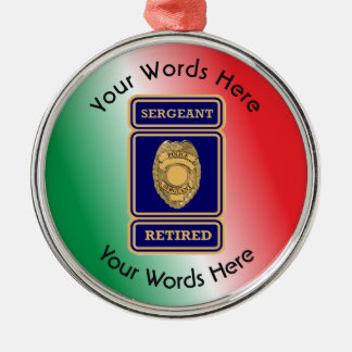 Remüde Polizeibeamte Custom Shield Silbernes Ornament