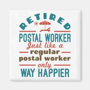 Remüde Postal Worker Happy Funny Mailman Magnet
