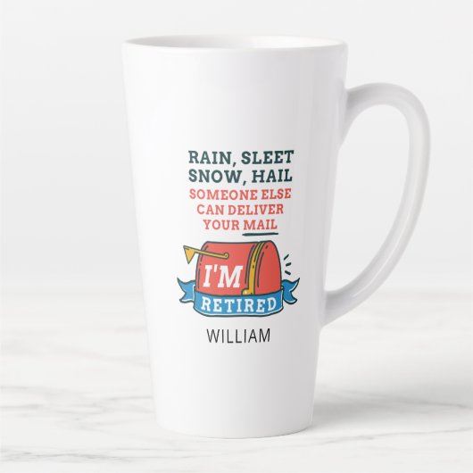 Remüde Postarbeiter Custom Mailman Retirement Milchtasse (Rechts)