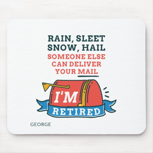 Remüde Postarbeiter Custom Mailman Retirement Mousepad (Vorne)