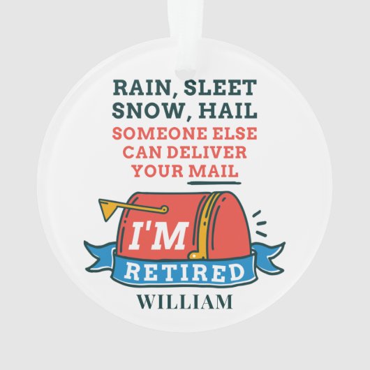 Remüde Postarbeiter Custom Mailman Retirement Ornament (Rückseite)