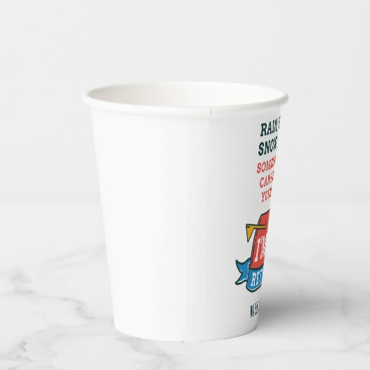 Remüde Postarbeiter Custom Mailman Retirement Pappbecher (Rechts)