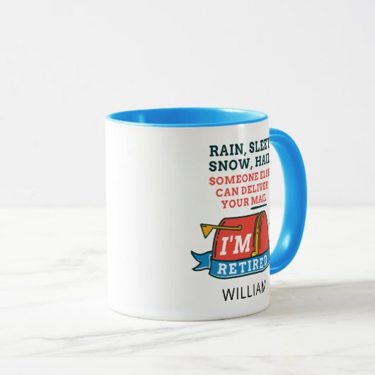 Remüde Postarbeiter Custom Mailman Retirement Tasse (VorderseiteRechts)