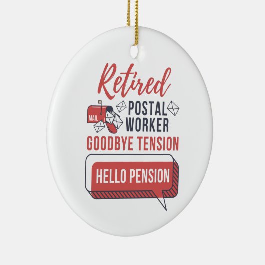 Remüde Postarbeiter Funny Mailman Retirement Keramik Ornament (Rechts)