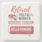 Remüde Postarbeiter Funny Mailman Retirement Steinuntersetzer (Vorderseite)