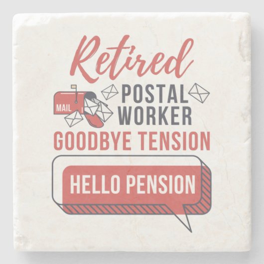 Remüde Postarbeiter Funny Mailman Retirement Steinuntersetzer (Vorderseite)