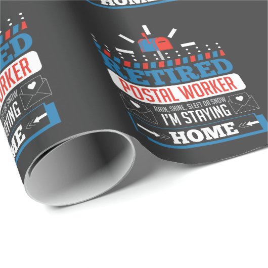 Remüde Postarbeiter Funny Postman Retirement Geschenkpapier (Rolleneckpunkt)
