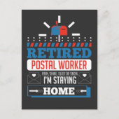 Remüde Postarbeiter Funny Postman Retirement Postkarte (Vorderseite)