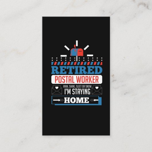 Remüde Postarbeiter Funny Postman Retirement Visitenkarte (Vorderseite)