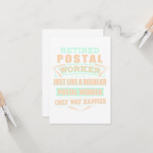 Remüde Postarbeiter Karte (Vorderseite/Rückseite Beispiel)