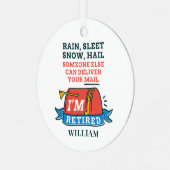 Remüde Postarbeiter Keepake Mailman Retirement Ornament Aus Metall (Vorderseite links)