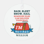 Remüde Postarbeiter Keepake Mailman Retirement Ornament Aus Metall (Rückseite)