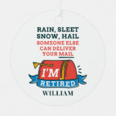 Remüde Postarbeiter Keepake Mailman Retirement Ornament Aus Metall (Vorderseite)