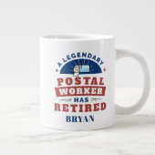 Remüde Postarbeiter Mailman Pensionierung Keepake Jumbo-Tasse (Rechts)