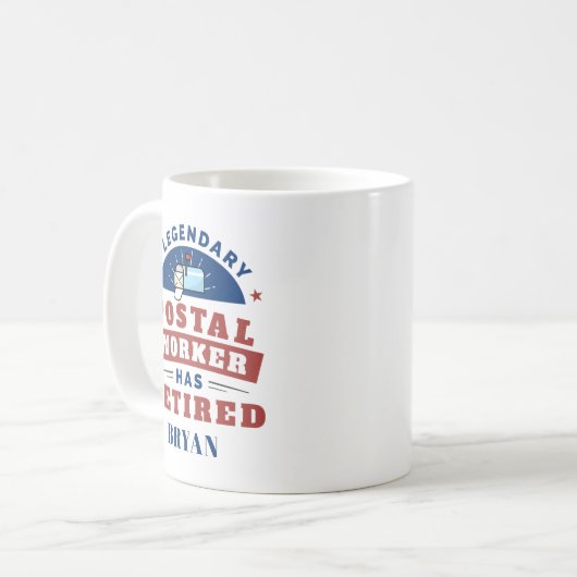 Remüde Postarbeiter Mailman Pensionierung Keepake Kaffeetasse (Vorderseite Links)