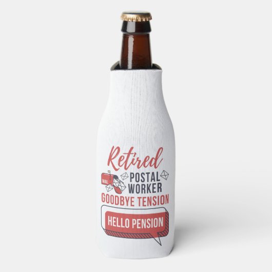 Remüde Postarbeiter Mailman Personalisierter Name Flaschenkühler (Flaschenvorderseite)