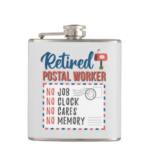 Remüde Postarbeiter Mailman Retirement Flachmann