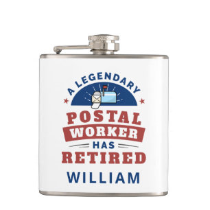 Remüde Postarbeiter Mailman Retirement Funny Flachmann