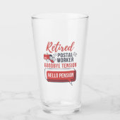 Remüde Postarbeiter Mailman Retirement Funny Gag Glas (Vorderseite)