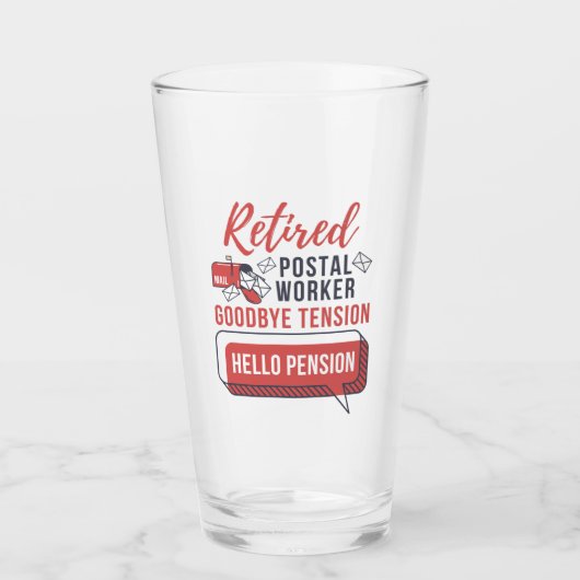 Remüde Postarbeiter Mailman Retirement Funny Gag Glas (Vorderseite)