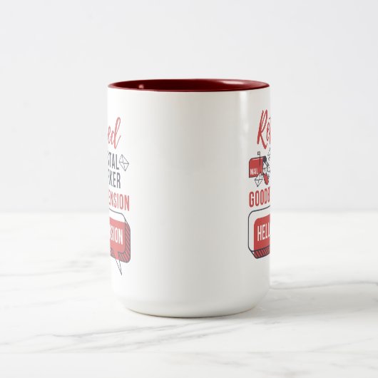 Remüde Postarbeiter Mailman Retirement Funny Gag Zweifarbige Tasse (Mittel)