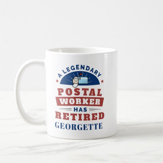 Remüde Postarbeiter Mailman Retirement Funny Kaffeetasse (Links)