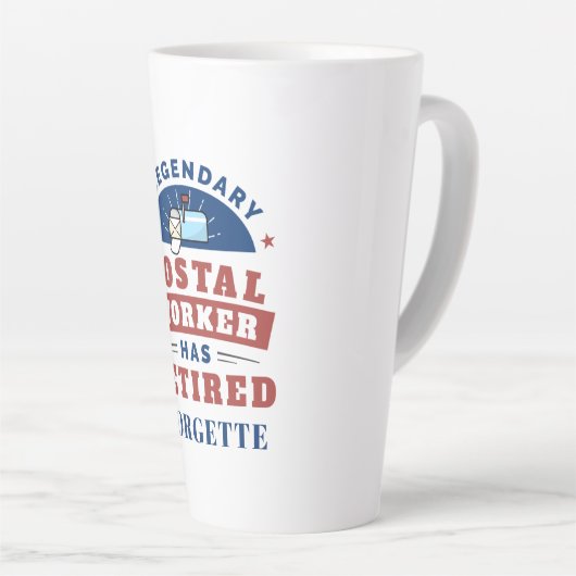 Remüde Postarbeiter Mailman Retirement Funny Milchtasse (Rechte Ecke)