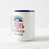 Remüde Postarbeiter Mailman Retirement Funny Zweifarbige Tasse (Vorderseite Links)