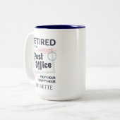 Remüde Postarbeiter Mailman Retirement Gag Zweifarbige Tasse (Vorderseite Links)