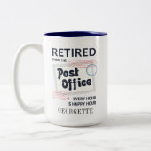 Remüde Postarbeiter Mailman Retirement Gag Zweifarbige Tasse (Links)