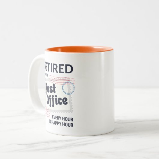 Remüde Postarbeiter Mailman Retirement Gag Zweifarbige Tasse (Vorderseite Links)
