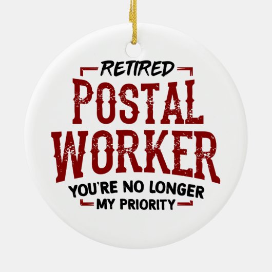Remüde Postarbeiter Mailman Retirement Keramik Ornament (Hinten)