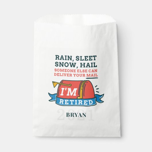Remüde Postarbeiter Mailman Retirement Party Geschenktütchen (Vorderseite)