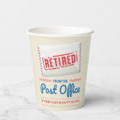 Remüde Postarbeiter Mailman Retirement Party Pappbecher (Rückseite)