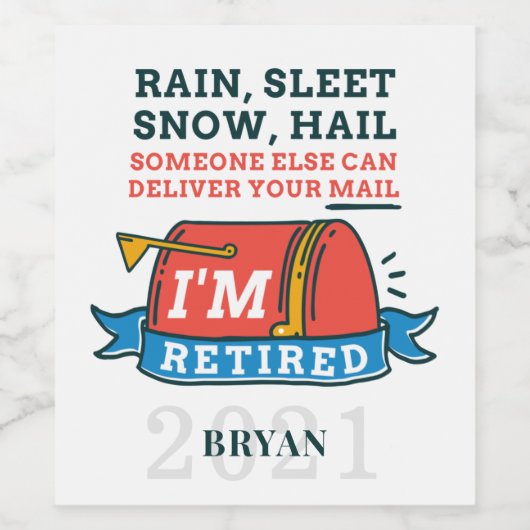 Remüde Postarbeiter Mailman Retirement Weinetikett (Einzelnes Label)