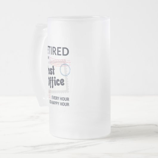 Remüde Postarbeiter Rentirement Mailman Funny Mattglas Bierglas (Vorderseite Links)