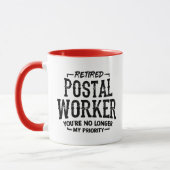 Remüde Postarbeiter Rentirement Mailman Funny Tasse (Links)