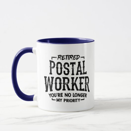 Remüde Postarbeiter Rentirement Mailman Funny Tasse (Links)