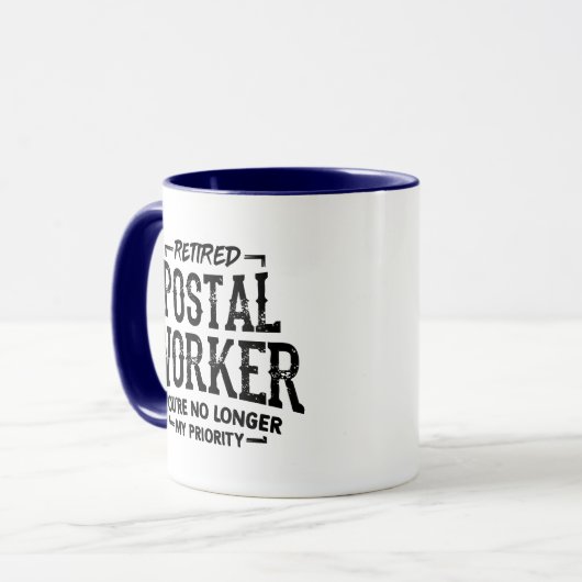 Remüde Postarbeiter Rentirement Mailman Funny Tasse (Vorderseite Links)