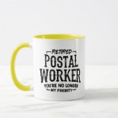 Remüde Postarbeiter Rentirement Mailman Funny Tasse (Links)