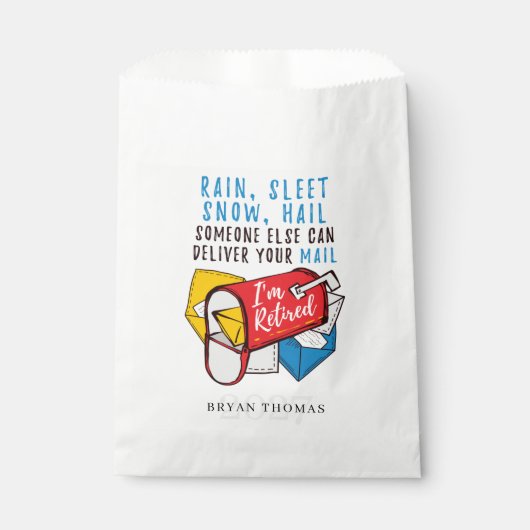 Remüde Postarbeiter Retirement Mailman Party Geschenktütchen (Vorderseite)